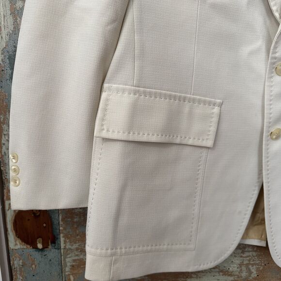 Vtg 60s Mens Kingsridge 42R Cream USA Fort Worth Made Sport Coat Suit Jacket - Picture 3 of 14